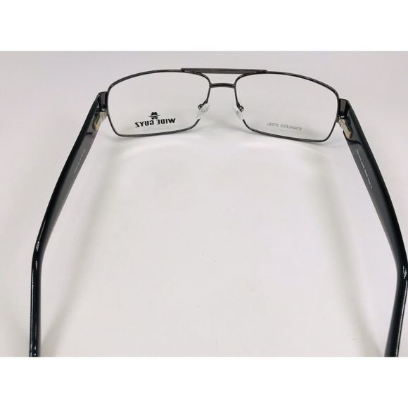 New Wide Guyz Gunmetal & Black SHANK Eyeglasses 60mm for The Stylish Large Man - Picture 9 of 12
